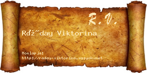 Ráday Viktorina névjegykártya